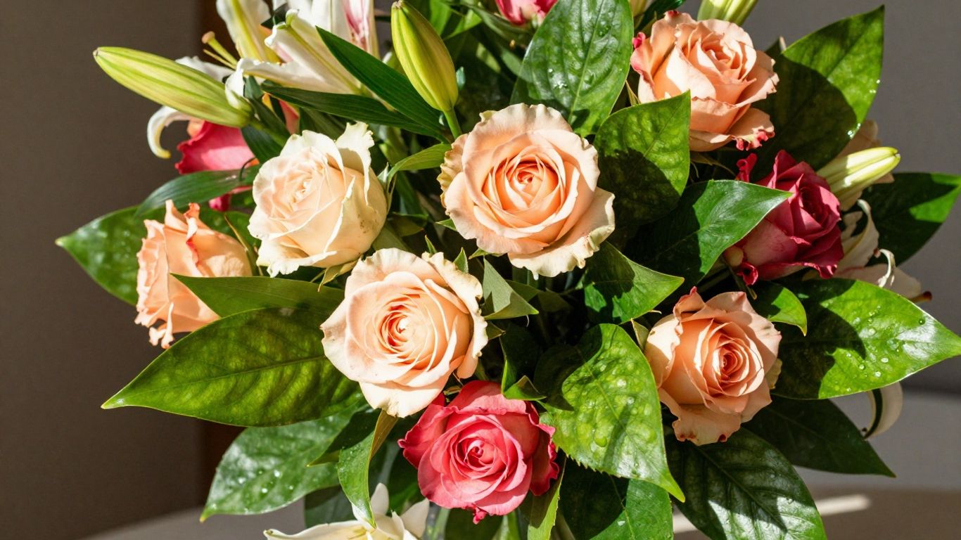 Colorful floral arrangement from a local Altona florist.