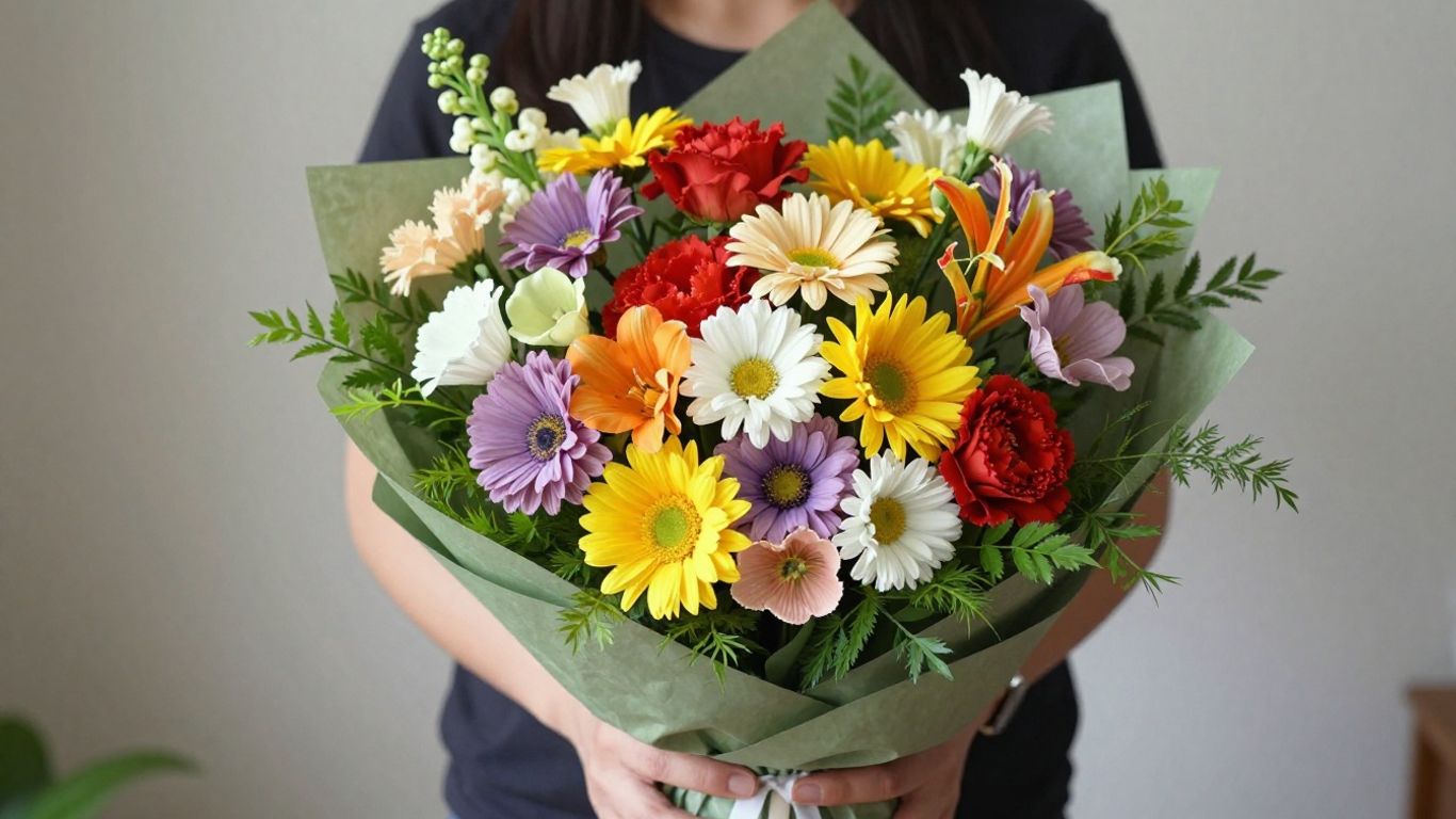 Fresh, colorful handcrafted flower bouquet in Altona.